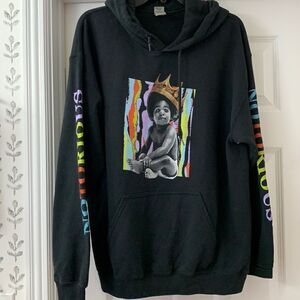 Gildan Heavy Blend Size Large Notorious BIG  black street wear hooded sweatshirt